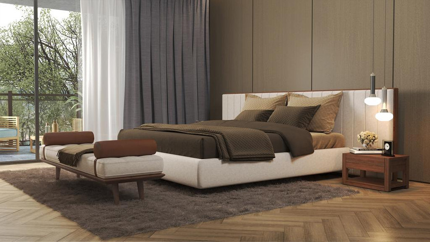 Ivo Upholestery - Bed Frame - King - Ambiance Image~~ Ivo Upholestery - Bed Frame - King - Ambiance Image~~