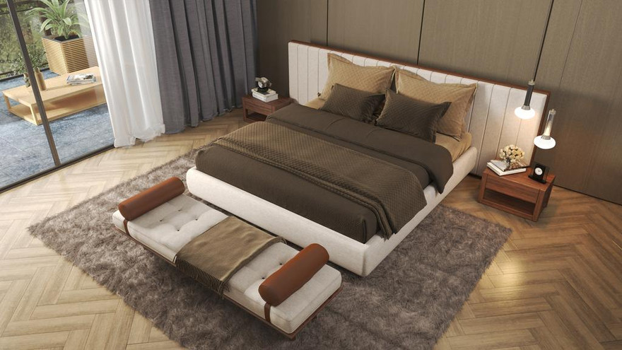 Ivo Upholestery - Bed Frame - King - Ambiance Image~~
