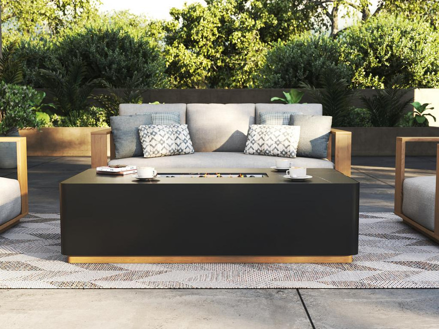 Sahara Flame Rectangular Fire Table - Ambiance Image~~