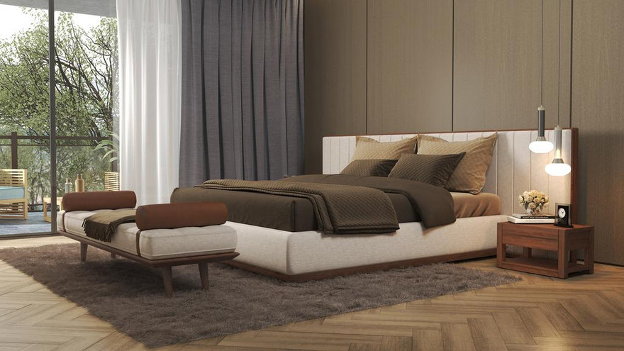 Maxim Upholestery - Bed Frame - King MY - Ambiance Image~~