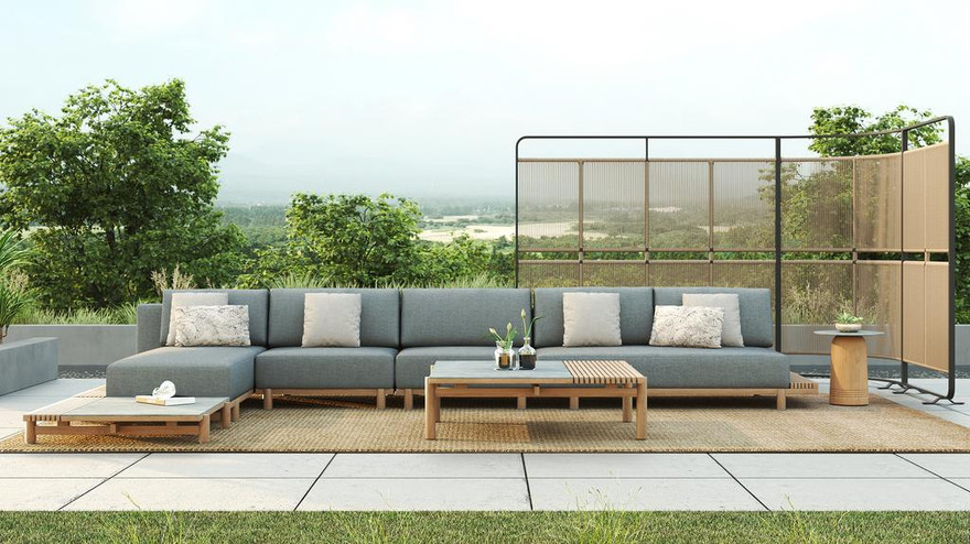 Marlow Right Chaise with Tray - Ambiance Image~~