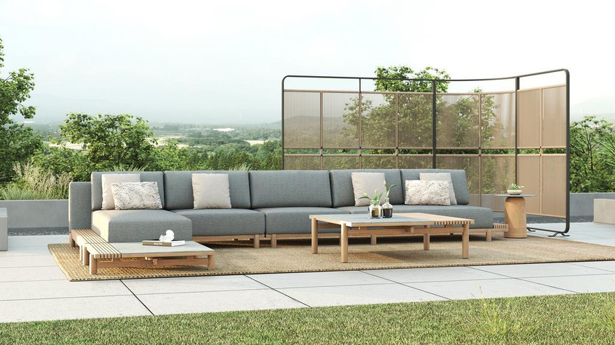 Marlow Right Chaise with Tray - Ambiance Image~~