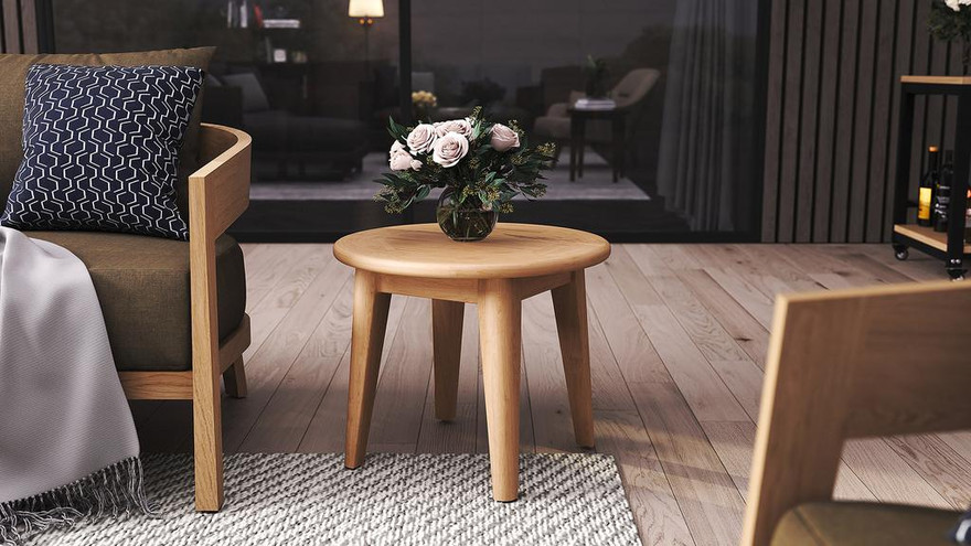 Piedra Round Side Table - Ambiance Image~~