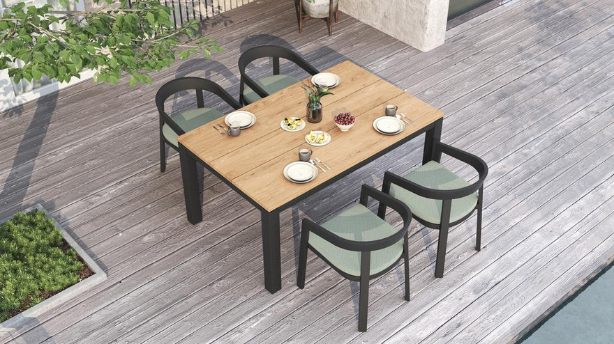 Planka Aluminium Dining Table 160 - Ambiance Image~~