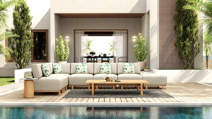 Sunny Outdoor Throw Pillow 45x45 - Ambiance Image~~