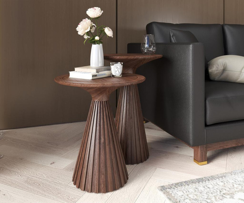 Pleat Small Accent Table - Ambiance Image~~