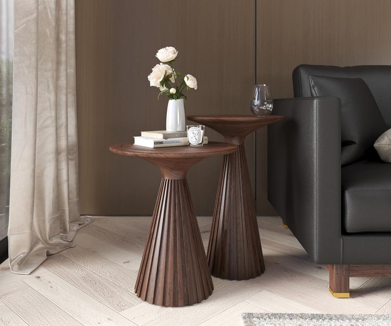 Pleat Tall Accent Table - Ambiance Image~~