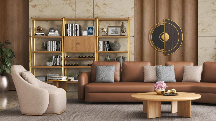 Moka Bookcase Bar Cabinet - Ambiance Image~~