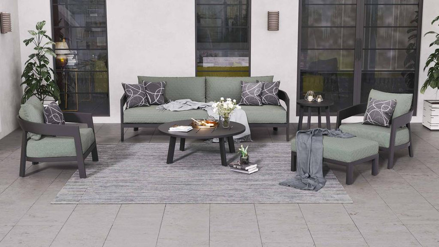 Vento Aluminium Ottoman - Ambiance Image~~