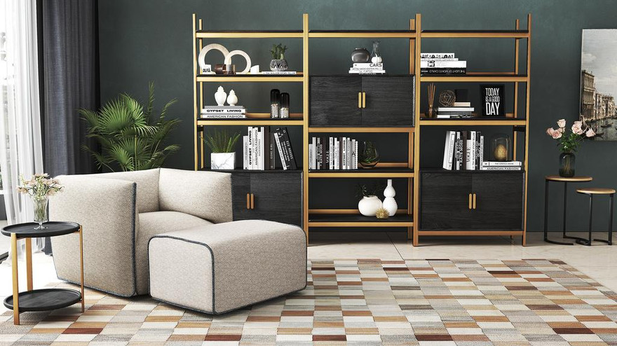 Nima Bookshelf Large Cabinet - Ambiance Image~~