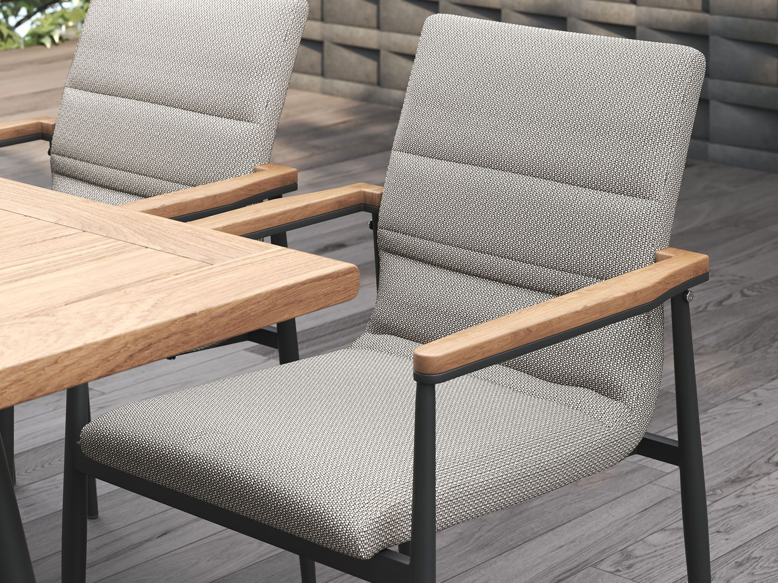 Outdoor Chair next to dining table