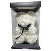 10" White Rose Foamy Teddy Bear in Box