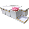3" Single Rose Square Floral  Box - 6 Pieces - White
