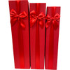 18.75" Red Tall Decorative Floral Box - Set of 3