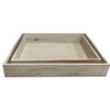 16.75" Surprise Breakfast Wooden Tray - Set of 2 - White Wash