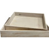 16.75" Surprise Breakfast Wooden Tray - Set of 2 - White Wash