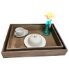 16.75" Surprise Breakfast Wooden Tray - Set of 2 - Brown