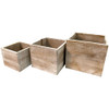 4" White Wash Square Wood Planter with Liner