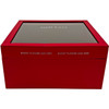 9.25" Acetate Lid Textured Square Floral Box - Red