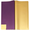 Purple & Gold Double Faced Floral Wrapping Paper - 20 Sheets
