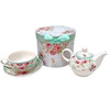 Floral Tea Pot with Cup and Saucer in Decorative Box - Mint Garden