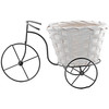 10" Whitewash Bicycle Basket Planter with Liner