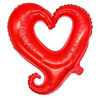 18" Glossy Red Open Heart Mylar Foil Balloon - 10 Pieces
