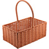 11" Decorative Woven Rectangular Basket with Handle