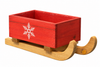 12" Red Wooden Christmas Sleigh Floral Container with Hard Plastic Liner