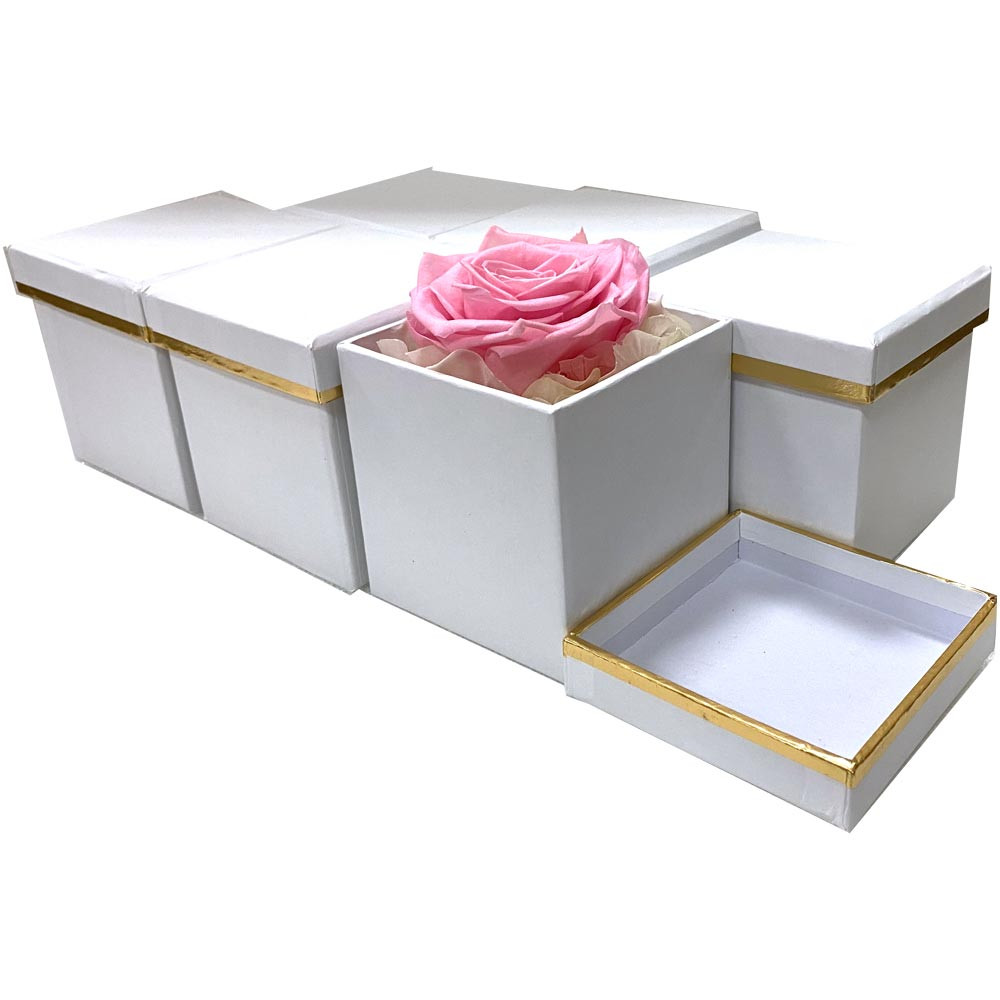 18.75" White Tall Decorative Floral Box Set of 3 LO Florist Supplies