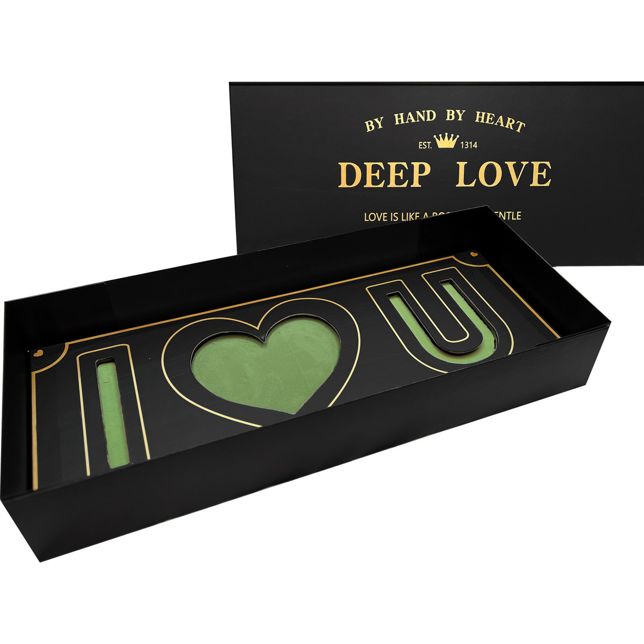 Black and Gold I Love You Floral Gift Box with Fresh Foam - LO