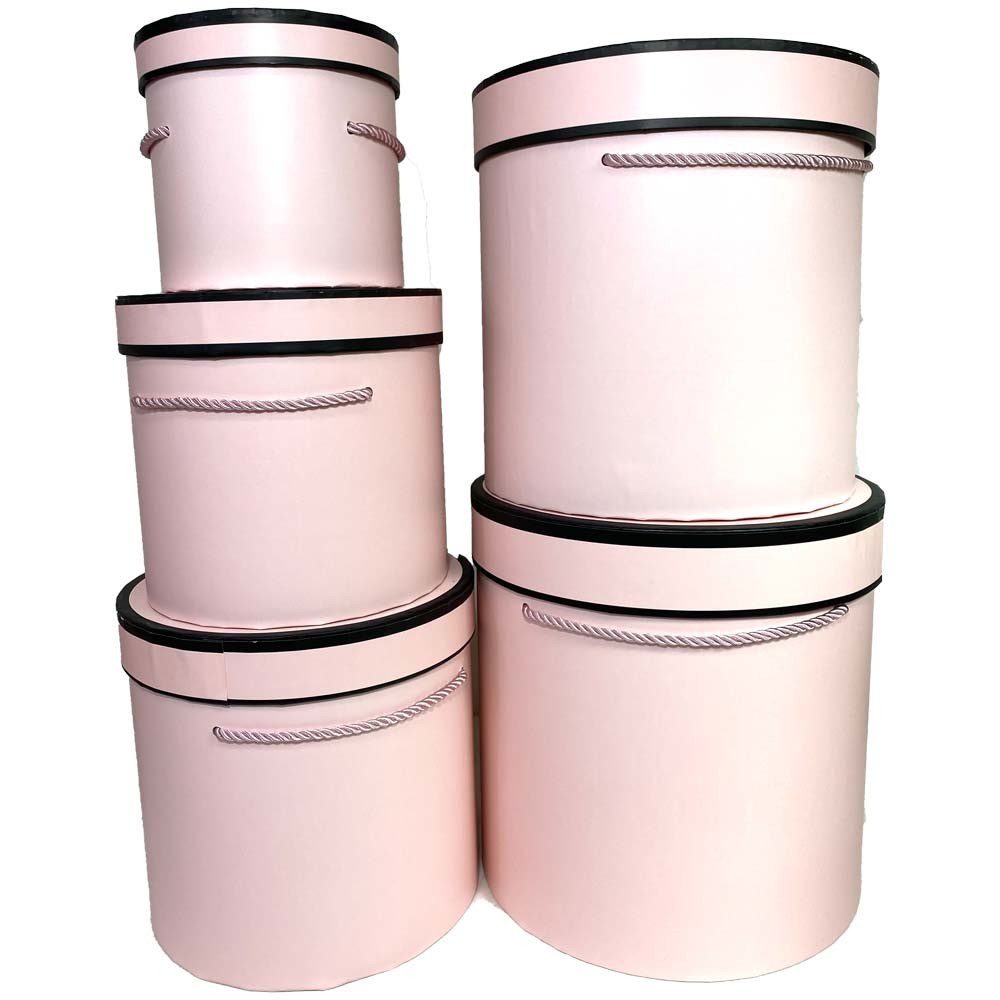Tall Pink Cylinder Floral Box Set of 5 - Extra Large - LO Florist