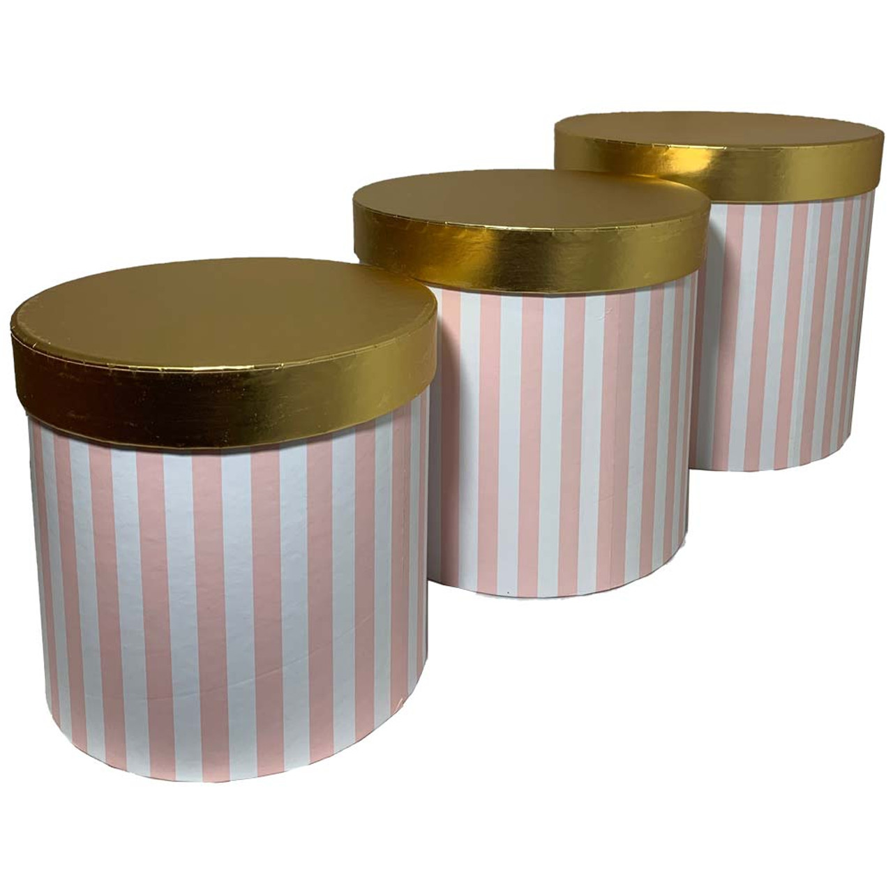 Round Hat Box set of 3 With Lid Gift Box Florist Great for 