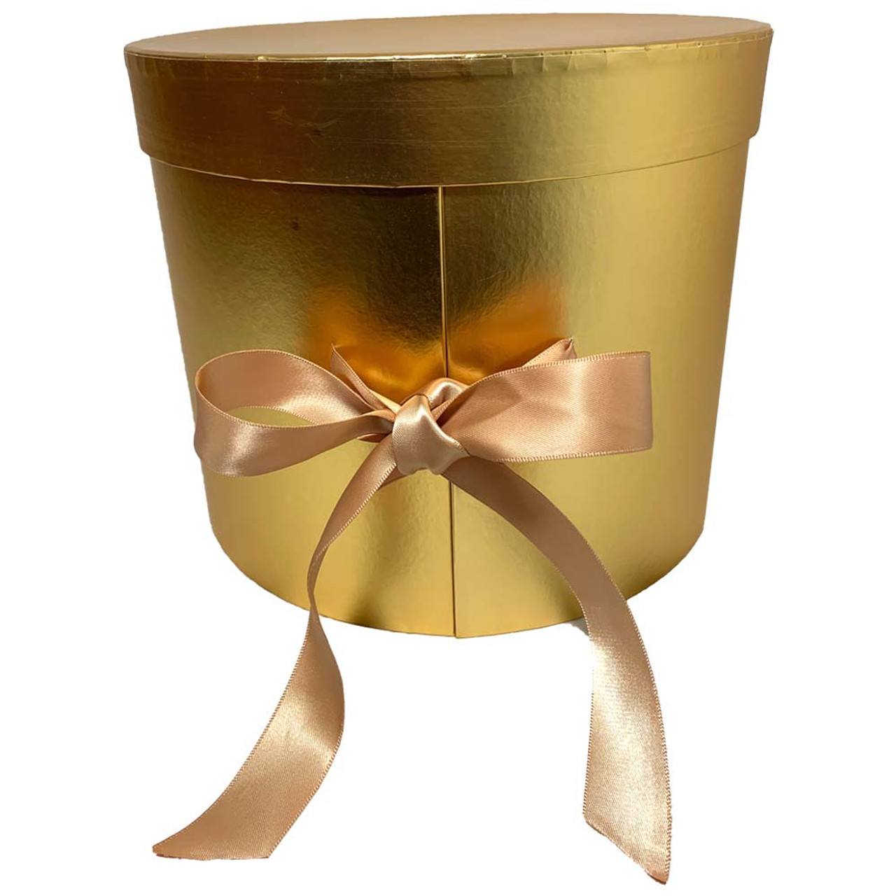 White Round Floral Hat Box with Gold Accent - Set of 3 - LO