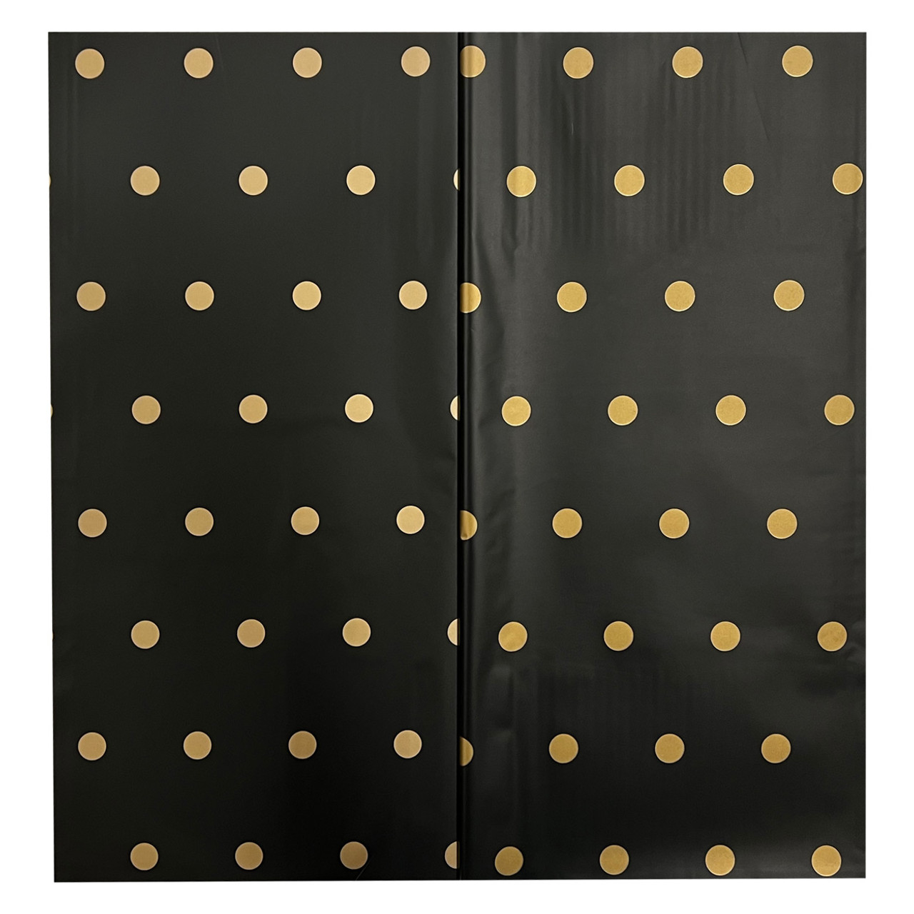 Black and Gold Polkadot Floral Wrapping Paper - 20 Sheets - LO