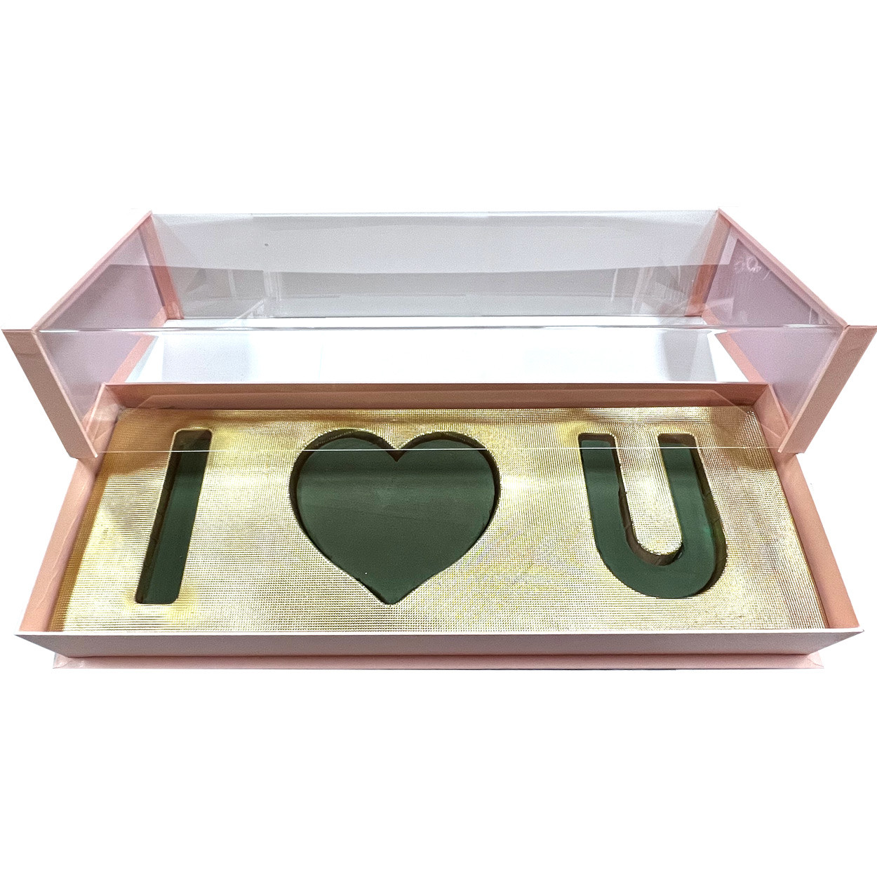 Acrylic Pink Deep Love Floral Gift Box with Fresh Foam - LO
