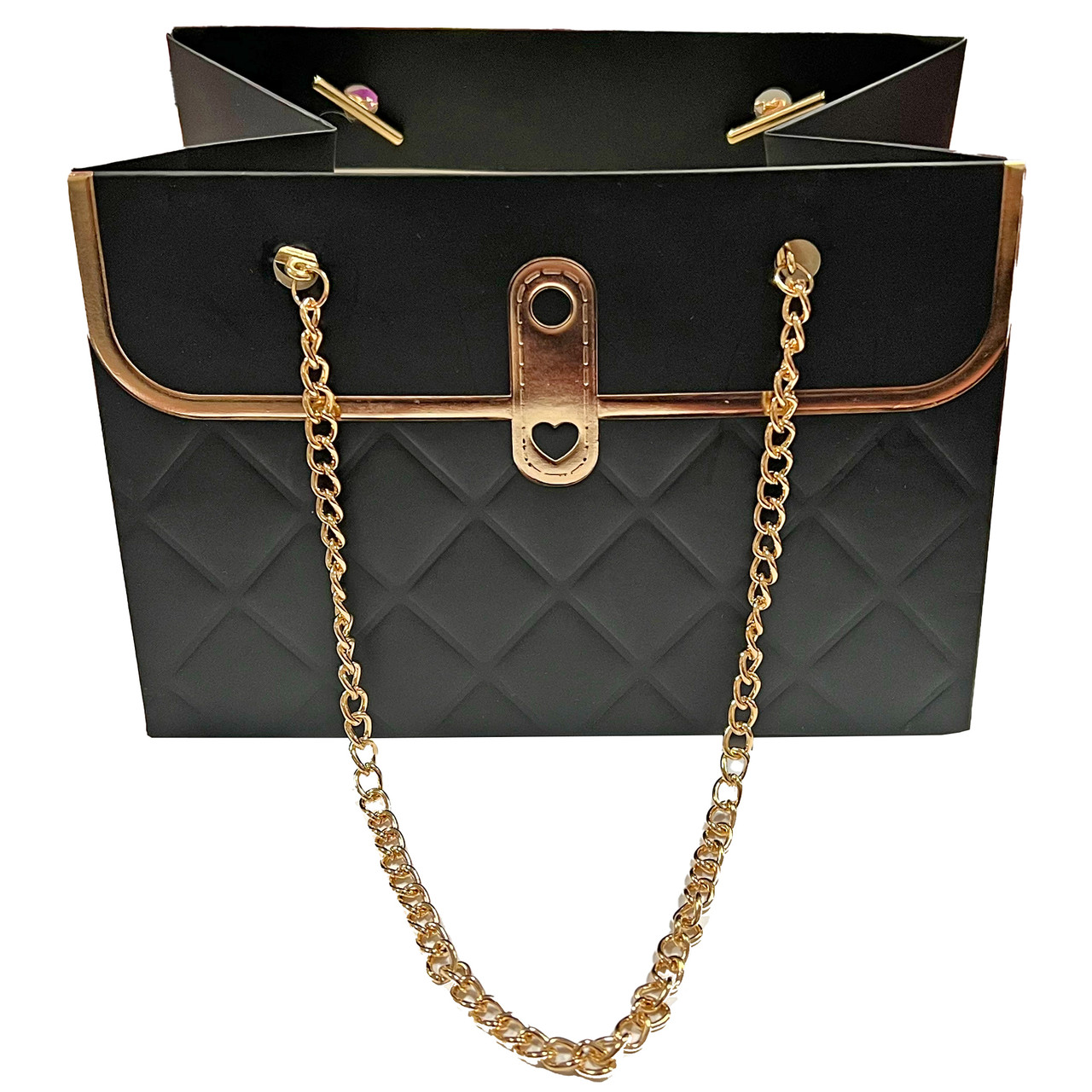 Women's Black Gold Chain Mini Shoulder Bag