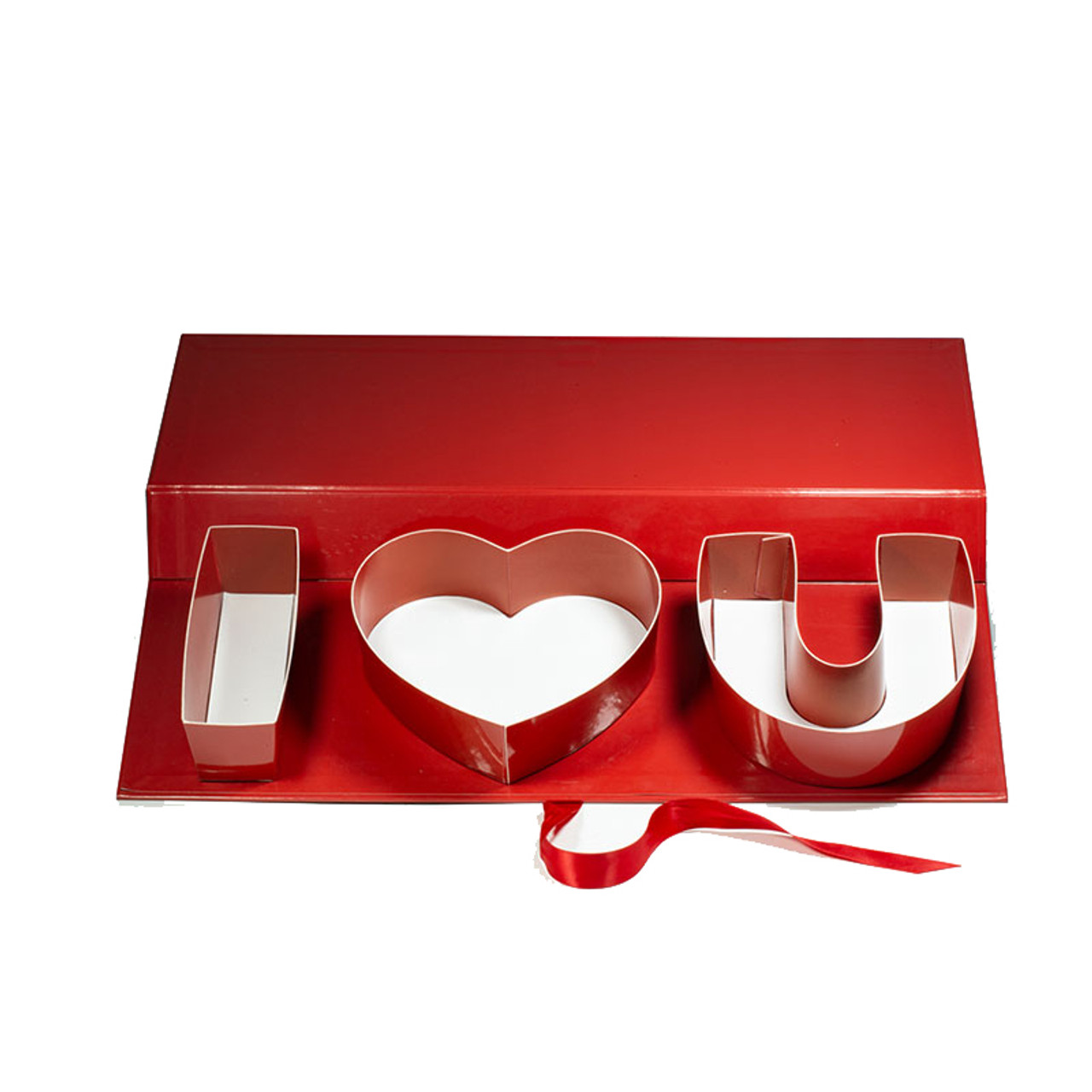 17.75 Shallow Folding Love Box - Red
