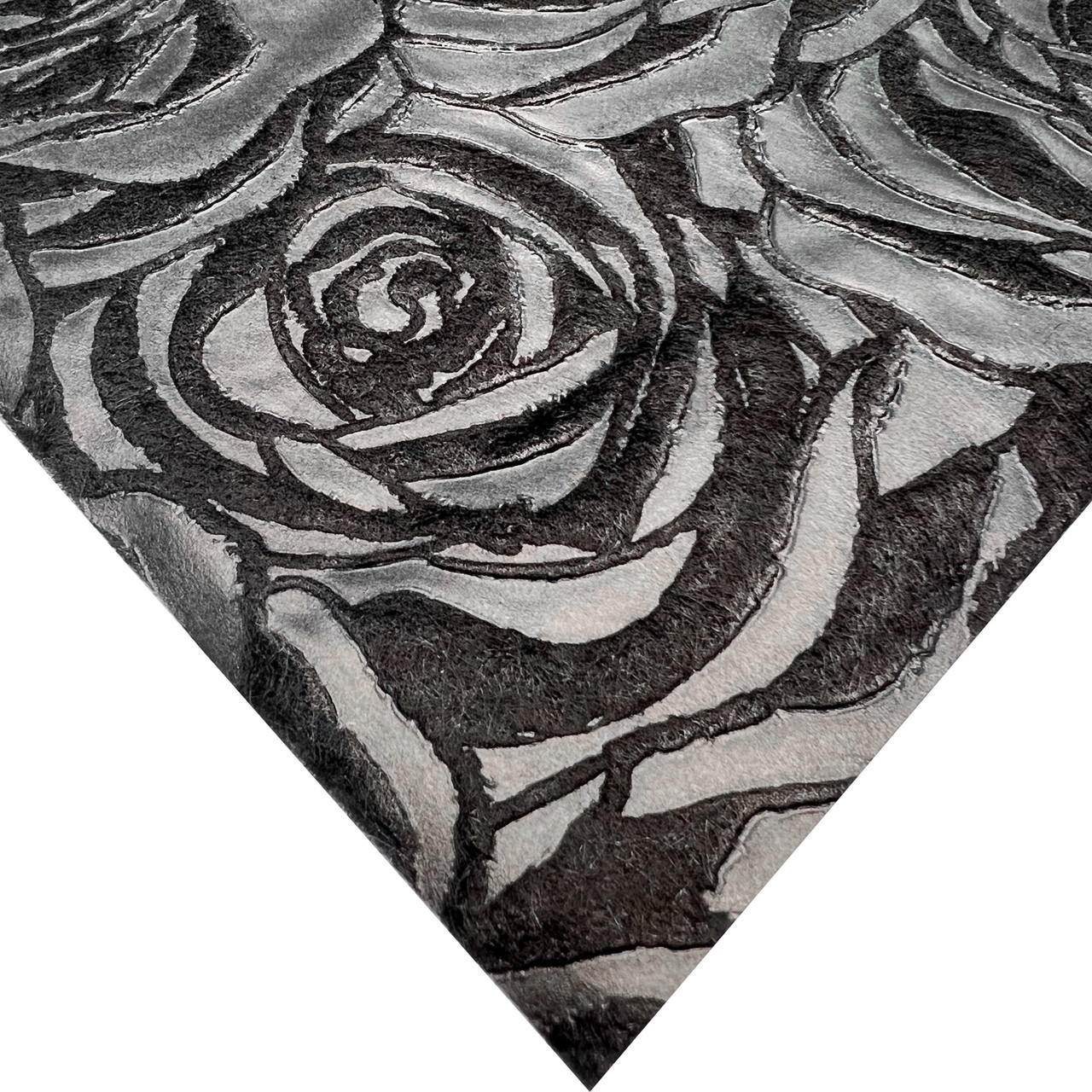 Woven Rose Black Floral Wrapping Paper - 20 Sheets