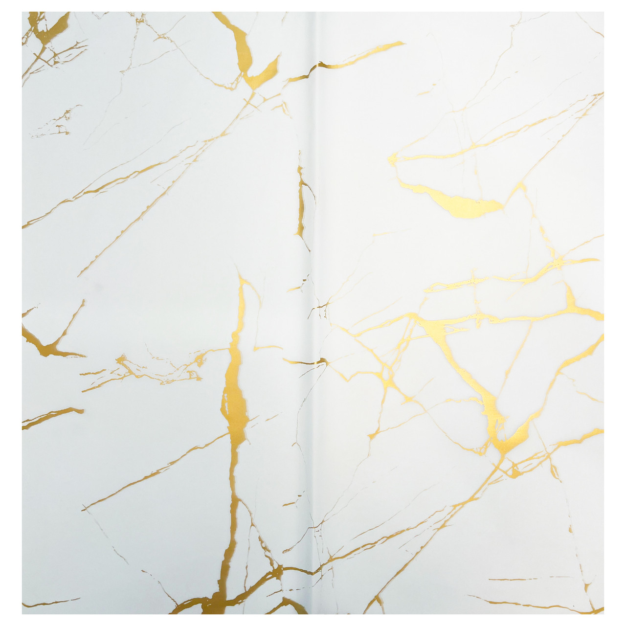 Gold Marbled White Floral Wrapping Paper - 20 Sheets