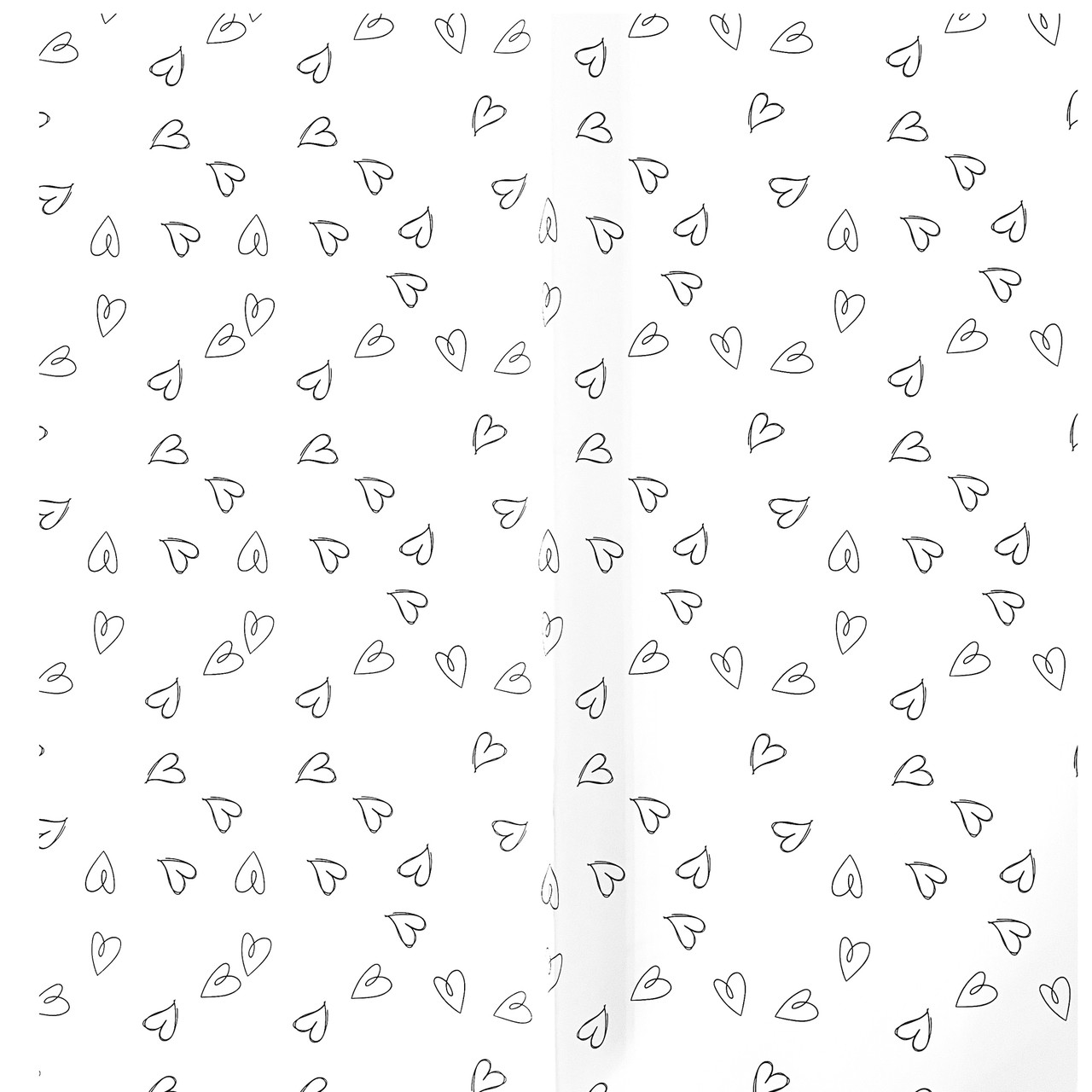 Printed Hearts White Floral Wrapping Paper - 20 Sheets