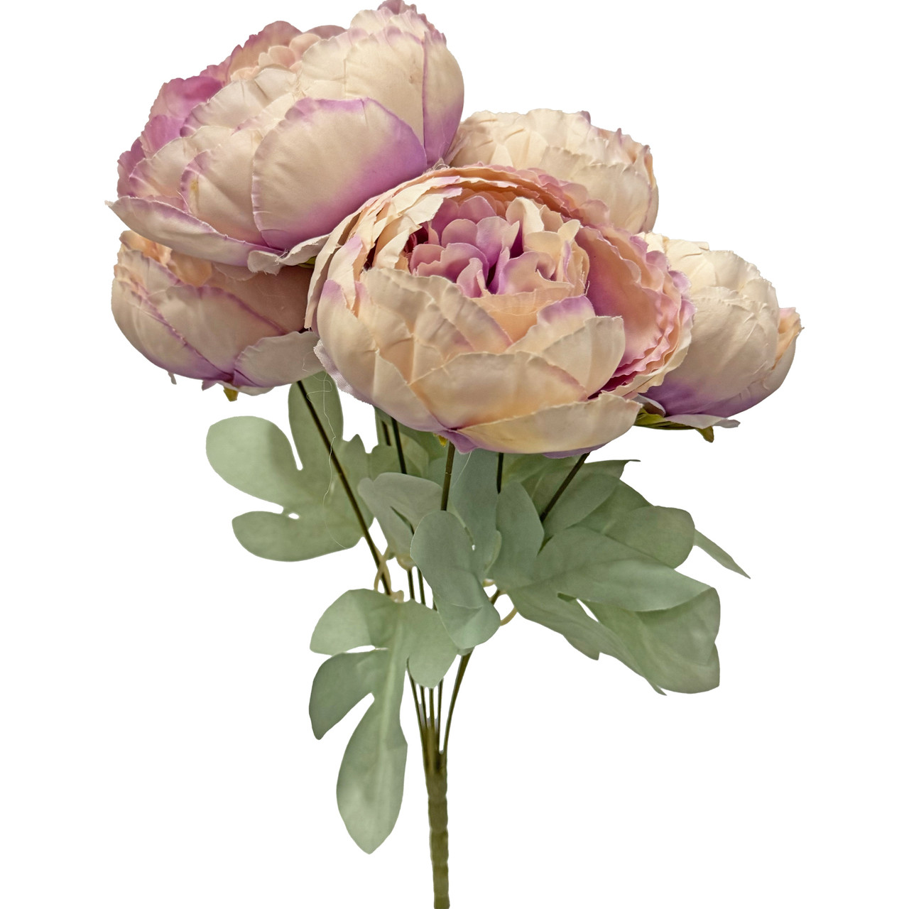 Silk 18” Long Stem 7 Peonies Bouquet - Lavender - LO Florist Supplies