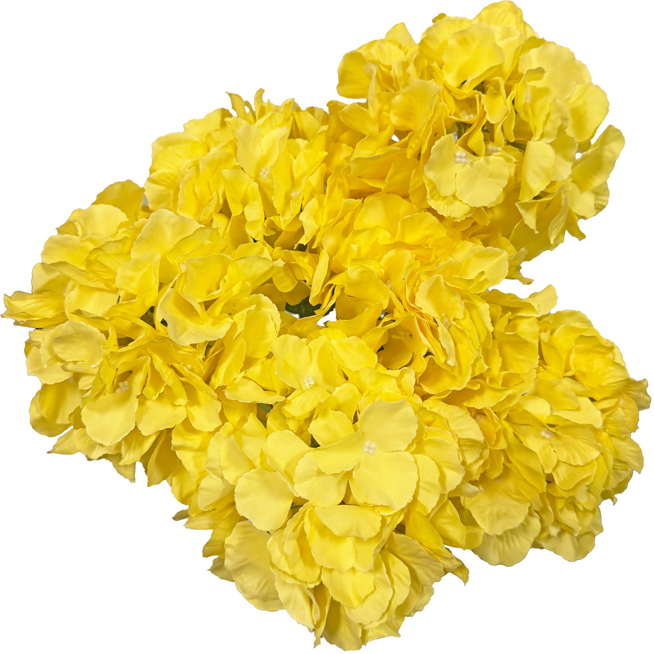 21” Hydrangea Bunch - 6 Heads - Yellow - LO Florist Supplies