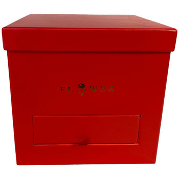 Red Square Floral Box with Drawer Red Square Floral Box with Drawer