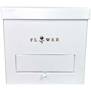 White Square Floral Box with Drawer White Square Floral Box with Drawer