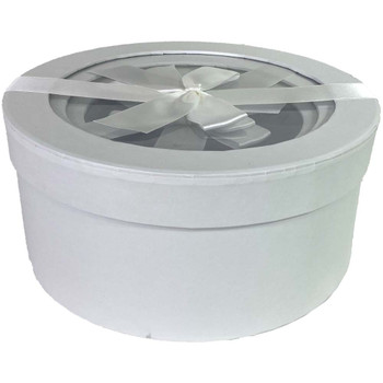 Hat Box Round White #KC2305RWH - Set of 5