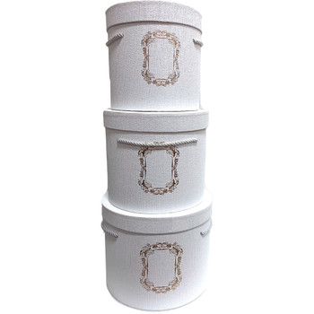Tall White Cylinder Floral Box Set of 3 Tall White Cylinder Floral Box Set of 3