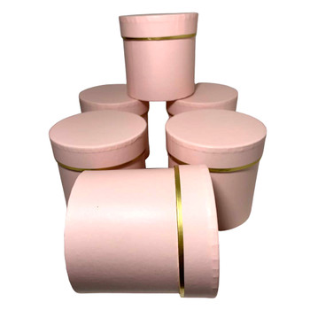 4" Single Rose Round Floral Box - 6 Pieces - Pink 4" Single Rose Round Floral Box - 6 Pieces - Pink