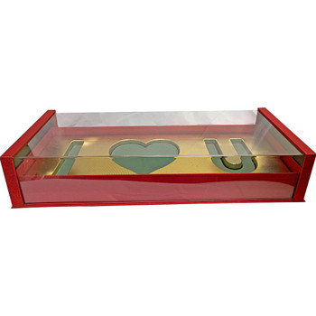 Acrylic Red Deep Love Floral Gift Box with Fresh Foam
