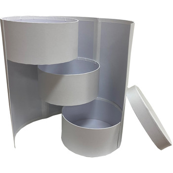 8.5" Triple Level Folding Box - White 8.5" Triple Level Folding Box - White